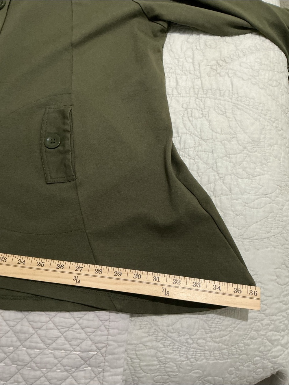 Christian Siriano Olive Green Hooded Button-Front Swing Jacket Plus Size 1X - Picture 7 of 8
